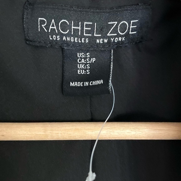 RACHEL ZOE Double Breasted Glen Plaid Open Front Longline Blazer Jacket - Picture 5 of 12